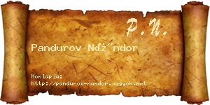 Pandurov Nándor névjegykártya